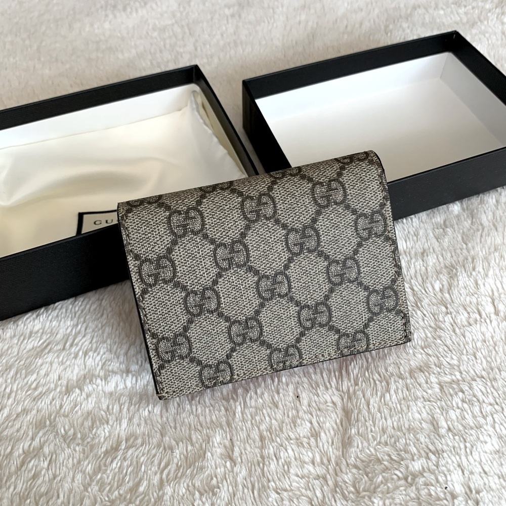 NWT Authentic Gucci Embroidery Cat Mini Wallet - Picture 3 of 8